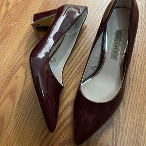 Zara Burgundy Patent work heels